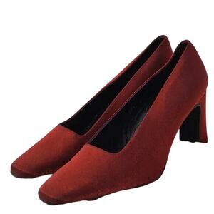 Burgundy Square toe Pump Size US 8.5M by Evan Picone